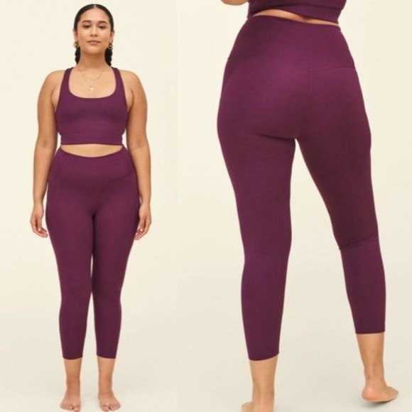 girlfriend collective Pants - Girlfriend Collective Compressive High-Rise Legging in Plum size Medium